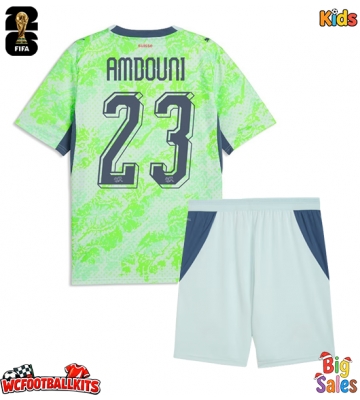 Switzerland Zeki Amdouni #23 Replica Away Stadium Kit for Kids World Cup 2026 Short Sleeve (+ pants)